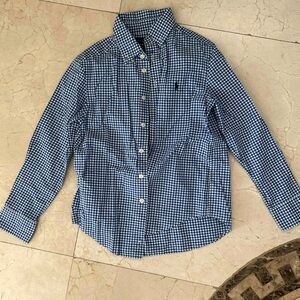 Ralph Lauren Kids Blue Gingham Button Down Shirt